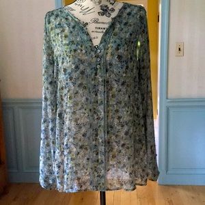 Sheer floral blouse